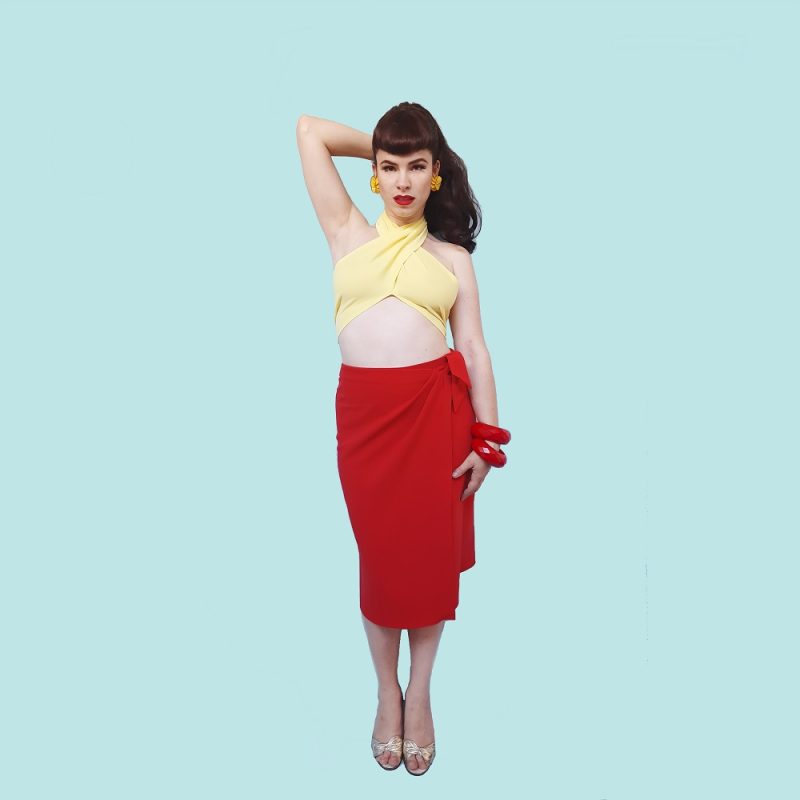moda años 50 falda pareo