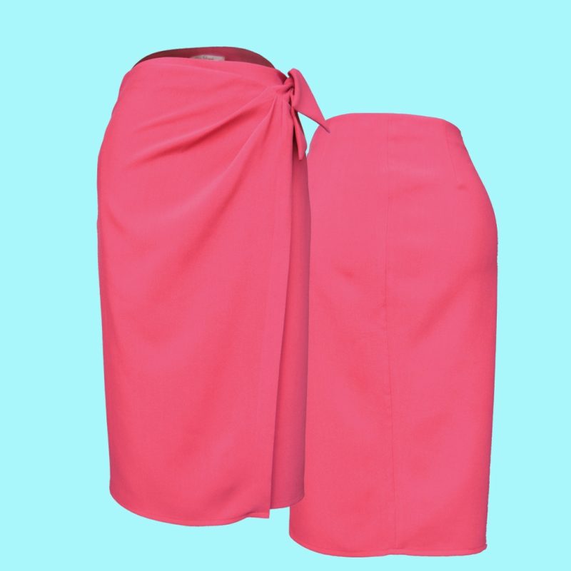 pink sarong skirt