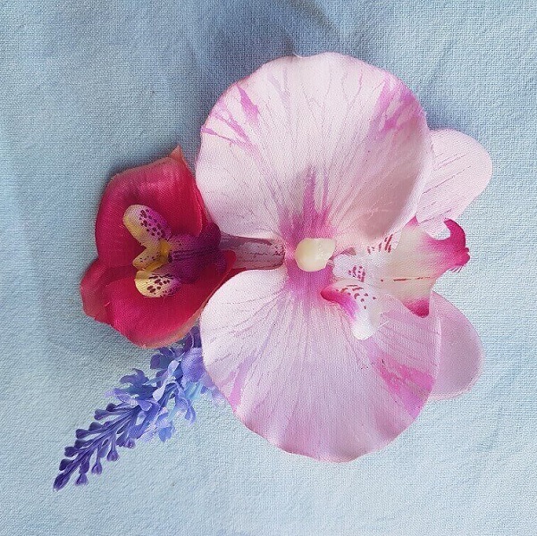 Broche orquidea rosa